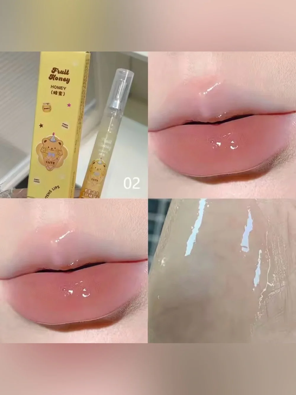 Fruit Honey Lip Essence Trio - Yellow, Pink, Red